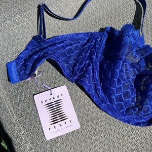 Savage x Fenty baroque bondage balconette bra and front closure bralette.